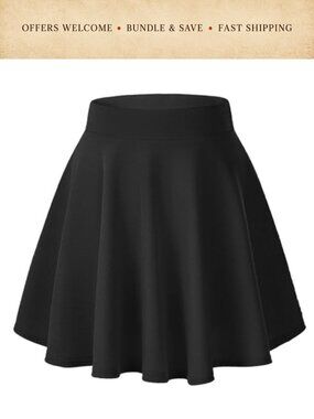 Stretchy Flared A-Line Mini Skater Skirt Casual Versatile